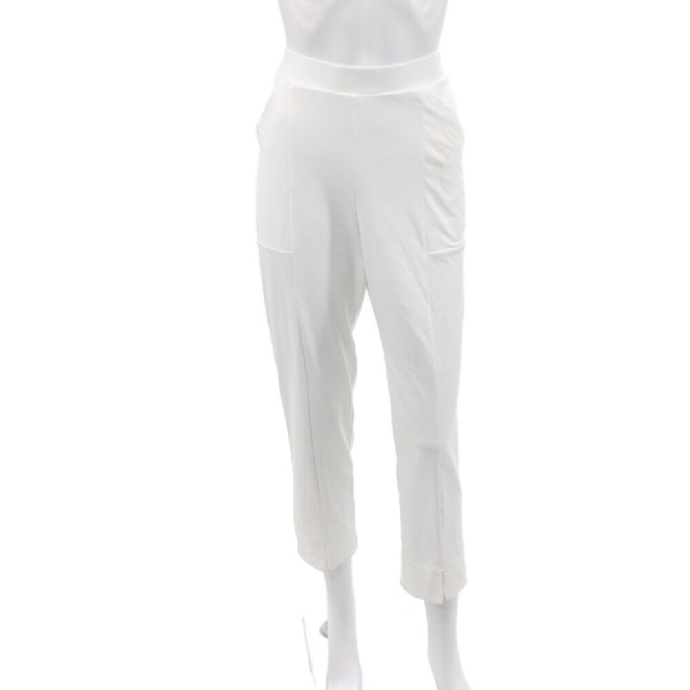 Sympli Womens White Ankle Pants 92% Nylon Size 8